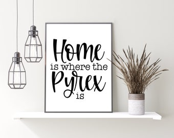 Home Is Where the Pyrex Is SVG, PDF, PNG Printable, Instant Download