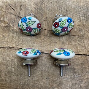 4 ceramic flower door or draw knobs