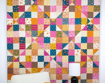 Nine-Patch Variety Quilt PDF Schnittmuster: Anfängerfreundlich