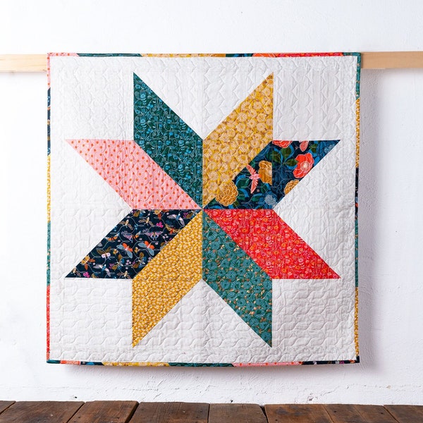 The Simple Star Quilt - PDF Sewing Pattern - Easy Quilt Pattern - Beginner Quilt Pattern - Quick Finish Quilt - Easy Sewing Pattern