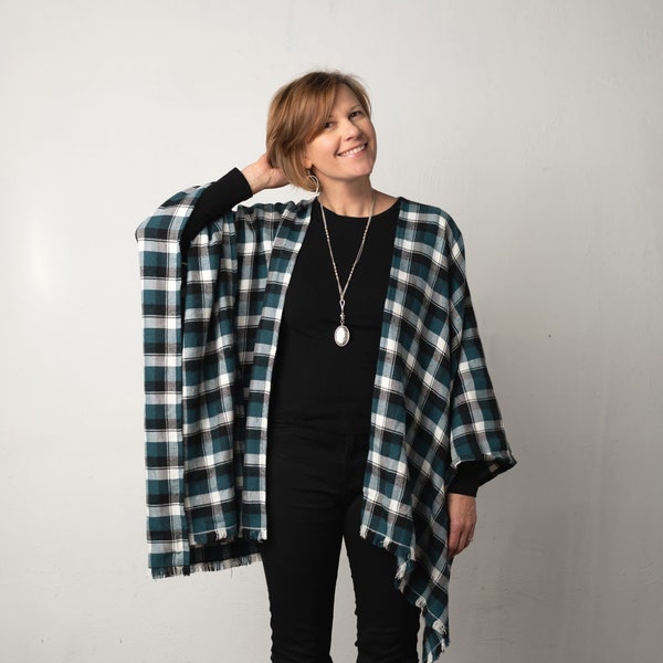 That's a Wrap - PDF Sewing Pattern - Flannel Fringed Wrap - Large Scarf - Wrap Scarf Pattern - Easy Sewing Pattern