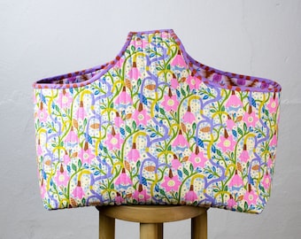 Laurel Quilted Project Bag PDF Pattern: Reversible Craft Tote