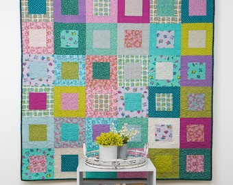 Short Stack Quilt PDF Sewing Pattern: No Cut Quilt - Fold and Sew - Beginner Quilt