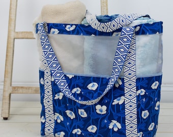 Brandt Beach Bag - PDF Sewing Pattern - Beach Bag Pattern - Mesh Tote - Mesh Bag - Bag Sewing Pattern - Beach Tote - Pool Bag Pattern