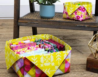 Basket Bunch Sewing Pattern: Fabric Storage Container (PDF Pattern)