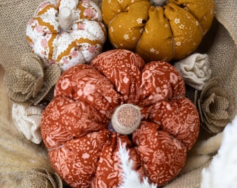 Patrón de costura de calabaza de tela: Decoración otoñal para el hogar (Patrón PDF)