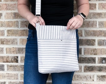 The Southsider - Crossbody Bag - Shoulder Bag - PDF Sewing Pattern - Zipper Top - Slip Pockets