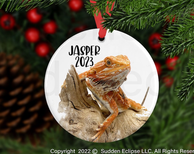 Bearded Dragon Personalized Christmas Ornament Etsy