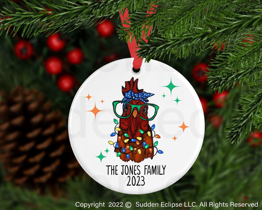 Personalized Christmas Ornament 2023 Yearly Christmas Ornament Chicken
