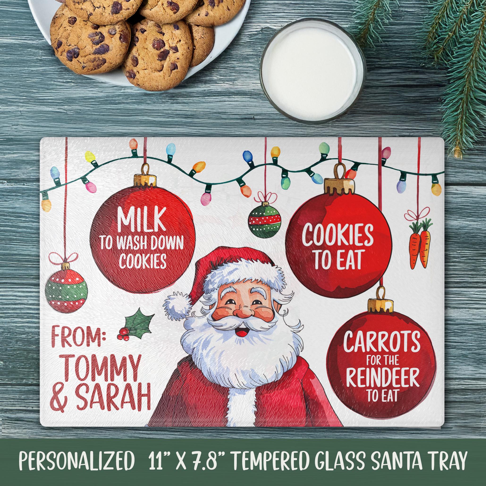 Personalized Santa Milk and Cookies Tray, Christmas Eve Tradition