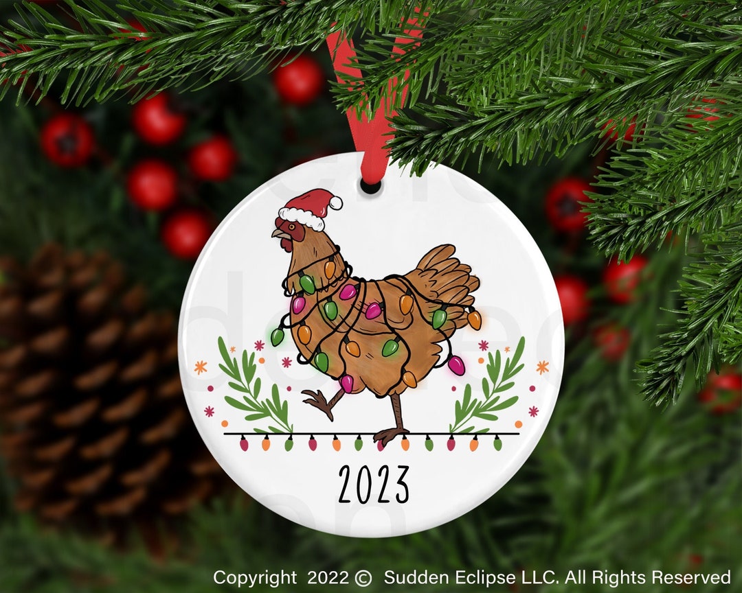 Personalized Christmas Ornament 2023 Yearly Christmas Ornament Chicken