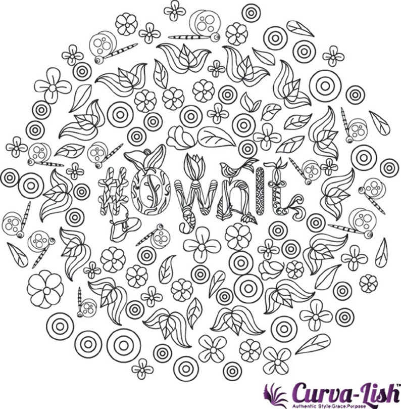 Downloadable Coloring Page Affirmation: ownit - Etsy