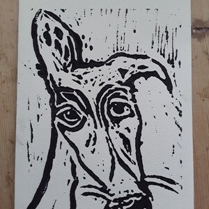 Greyhound Lino tagliare scheda bianca