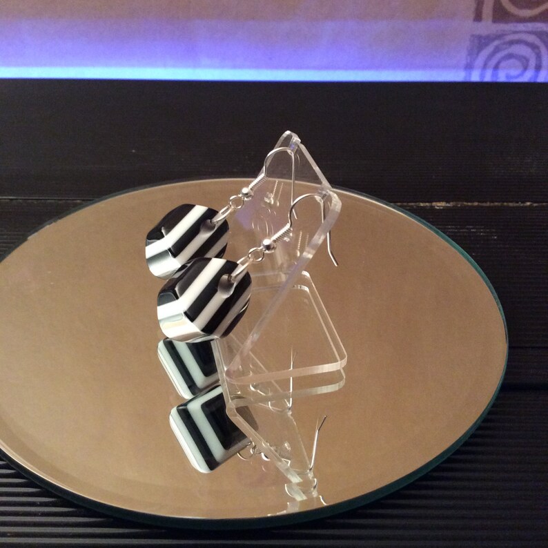 Stripy diamond earrings