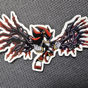 Adesivo Shadow the Hedgehog con le ali azzurre