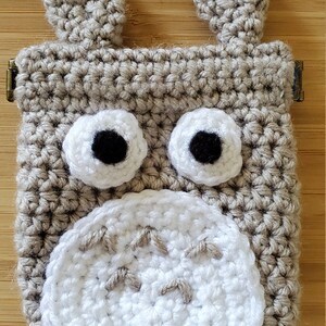 Crochet Totoro Cute Cartoon Character Coin Pouch Coin Purse Small Bags Flex Frame image 2