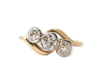 Diamanten-Ring-Verlobung-Hochzeit-Jugendstil-1910-Antik-Deutschland-Platin-750 Gold-MARILYNS SWEETHEART