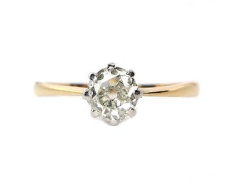 Diamant-Ring-Verlobung-Hochzeit-Art Déco-1920-Antik-Platin-750 Gold-velvet bay of love