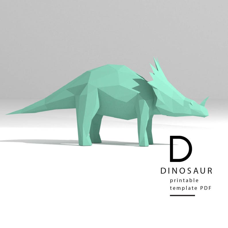 3d paper dinosaur template
