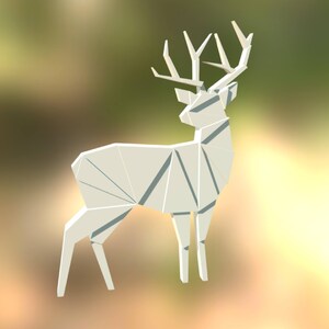 Printable DIY Template (PDF). Wall Deer Low Poly Paper Model Template ...