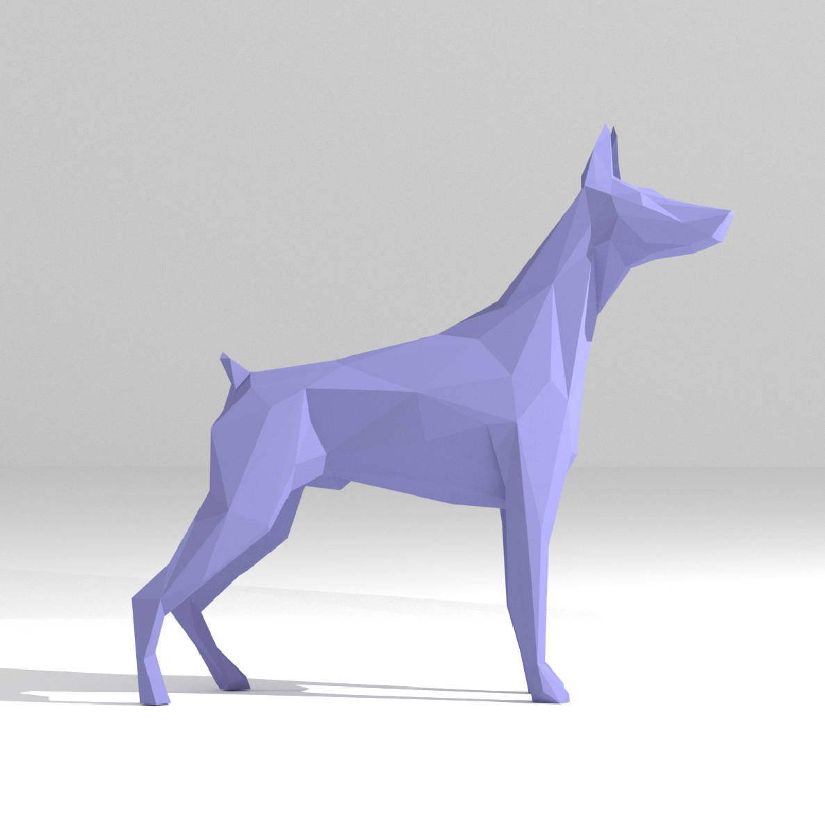 Simple Dog Model Printable DIY Template (PDF). Dogs Set Low Poly Paper Model Templates ...