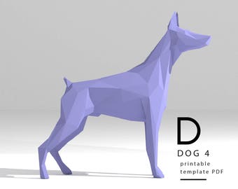May include: A printable papercraft template of a light purple dog, labeled "DOG 4 printable template PDF".