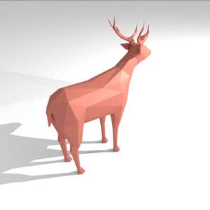 Printable DIY Template (PDF). Deer Low Poly Paper Model Template. 3D ...