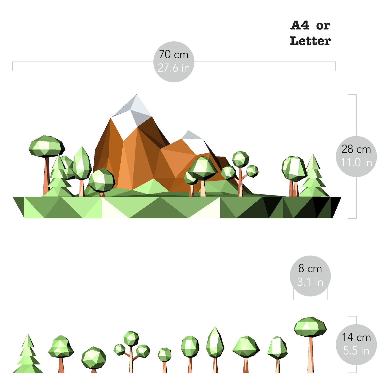 Printable DIY Template PDF. Island Low Poly Paper Model - Etsy