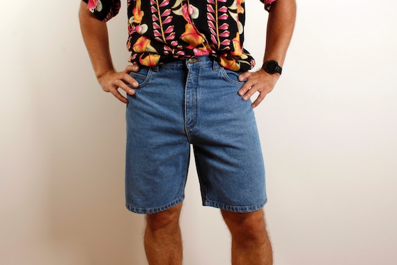 Jeans cortos fajas bolsillos botones moda talle alto azul - Jeans - Bottoms