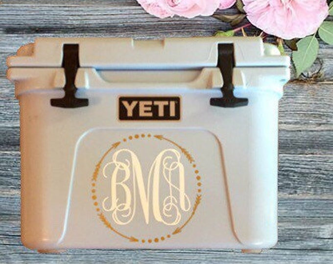 Yeti Cooler Decal Yeti Monogram Sticker Yeti Sticker Etsy