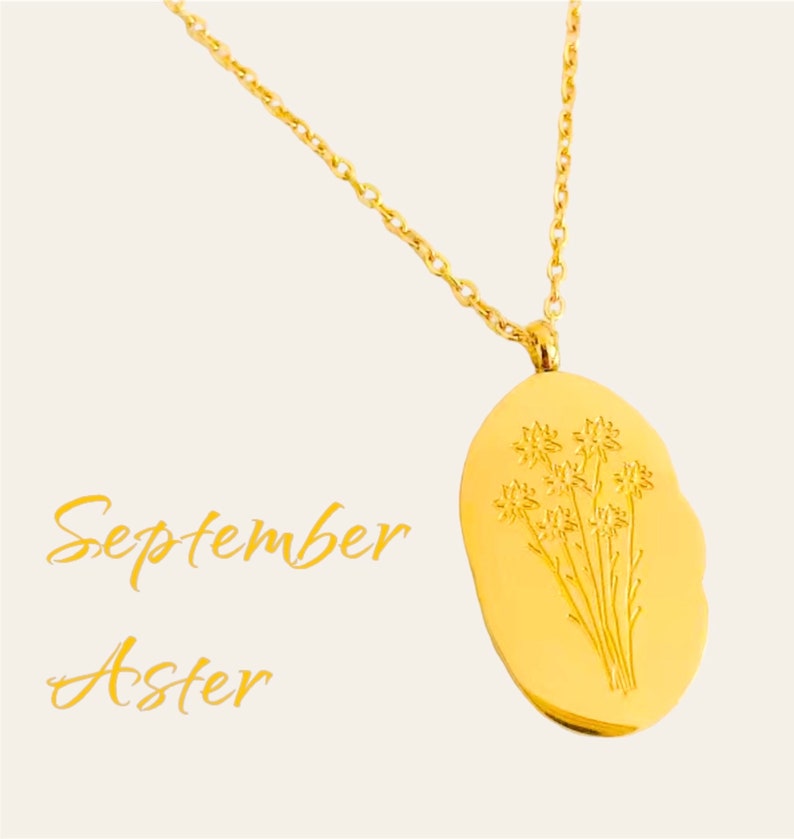 Birth Month Flower Necklace Valentines Day Giftscustom Birthday Month Nexklace Giftsbirth
