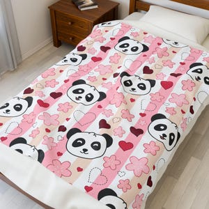 Cozy Panda Plush Blanket, Cute Throw Blanket, Soft Animal Blanket, Child&#39;s Gift, Nursery Decor