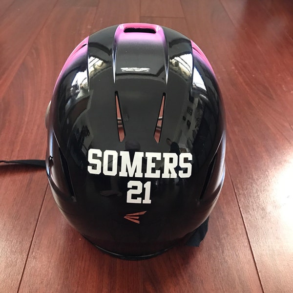 Custom helmet decal name and number