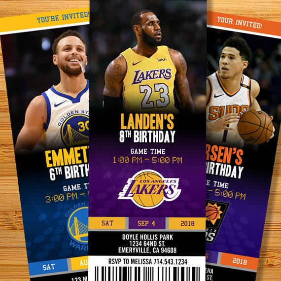 Billet de NBA Custom Birthday Party Invitations Etsy
