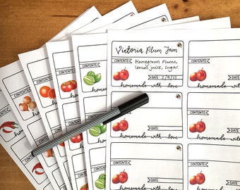 Jam and chutney labels - self-adhesive labels for your homemade preserves.