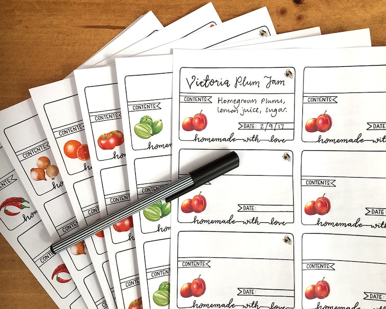 Jam and Chutney Labels - Self-adhesive Labels for Your Homemade ...