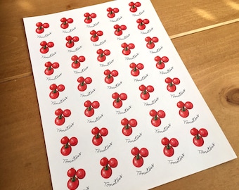 Custom sticker sheets, single vegetable, fruit, herb or flower per sheet, or a mixed selection.