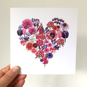 Blumen-Herz-Gruß-Karte