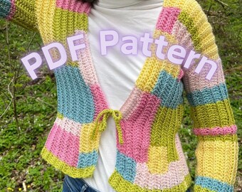 PDF crochet pattern - Sweetheart cardigan