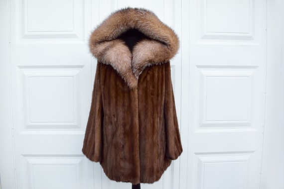 mink fur hooded coat