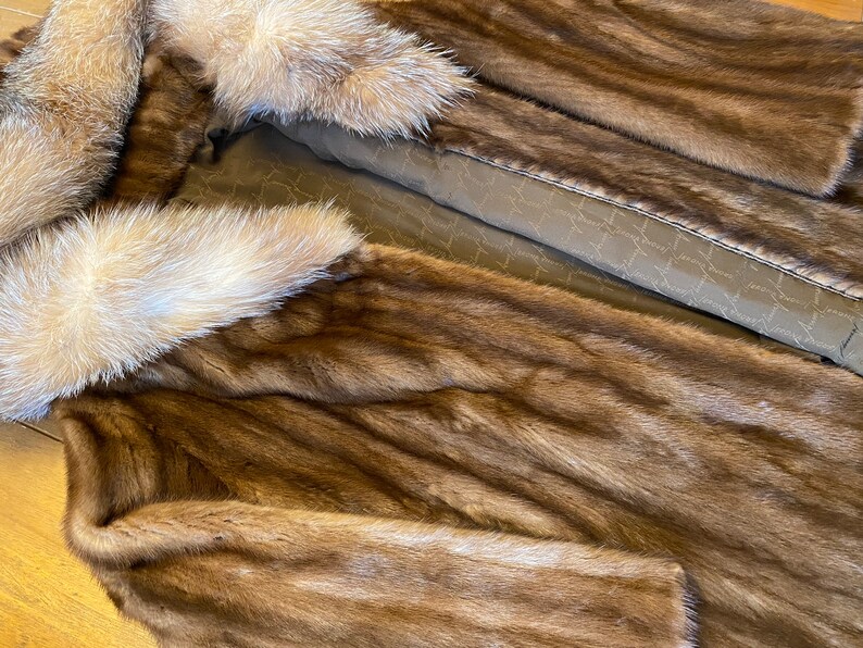 Mink and Fox Fur Hooded Coat Remodelled Vintage Fur | Etsy