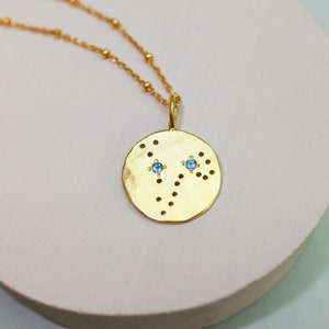 Gold Plated Sterling Silver Birthstone Constellation Necklace