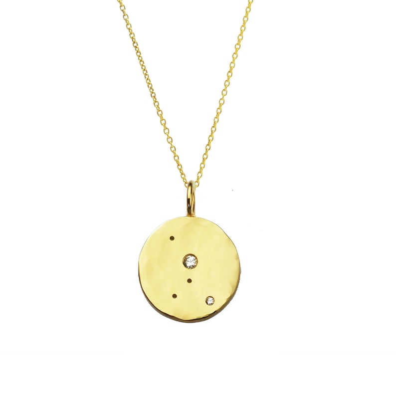 Cancer Rippled Gold Constellation necklace star sign necklace zodiac jewellery gift for her
