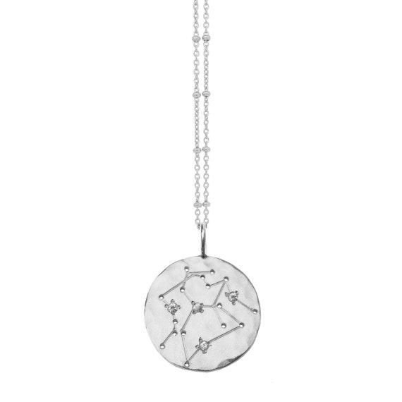 Couples Sterling Silver Constellation Necklace with Sapphires