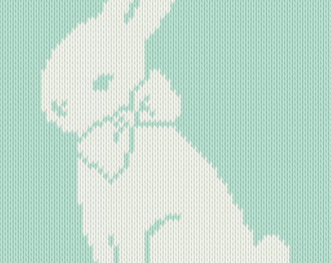Bunny Knitting Chart: Rabbit Motif for Sweaters & Blankets (PDF ...