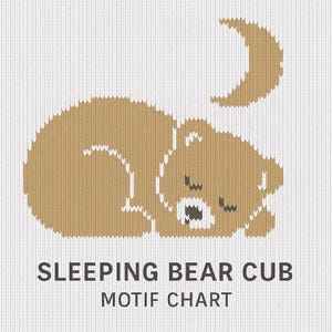 Adorable Bear Cub Knitting Chart – Digital Animal Motif for Kidswear, Blankets & More