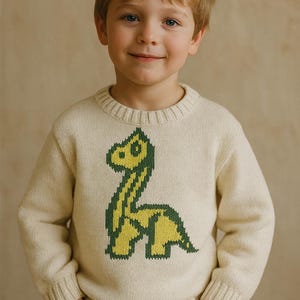Dinosaur Knitting Chart – Cute Brachiosaurus Motif for Baby Blanket or Sweater | PDF Download