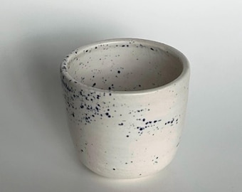Blue and White Speckled Cup | tumbler