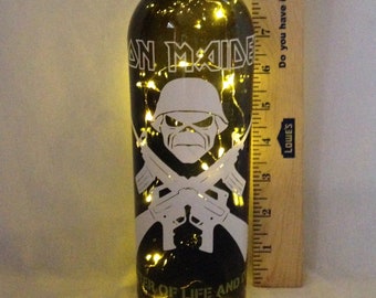Wine Bottle Light - Iron Maiden influenced