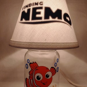 Mason jar small lamp, nightlight - Finding Nemo influenced